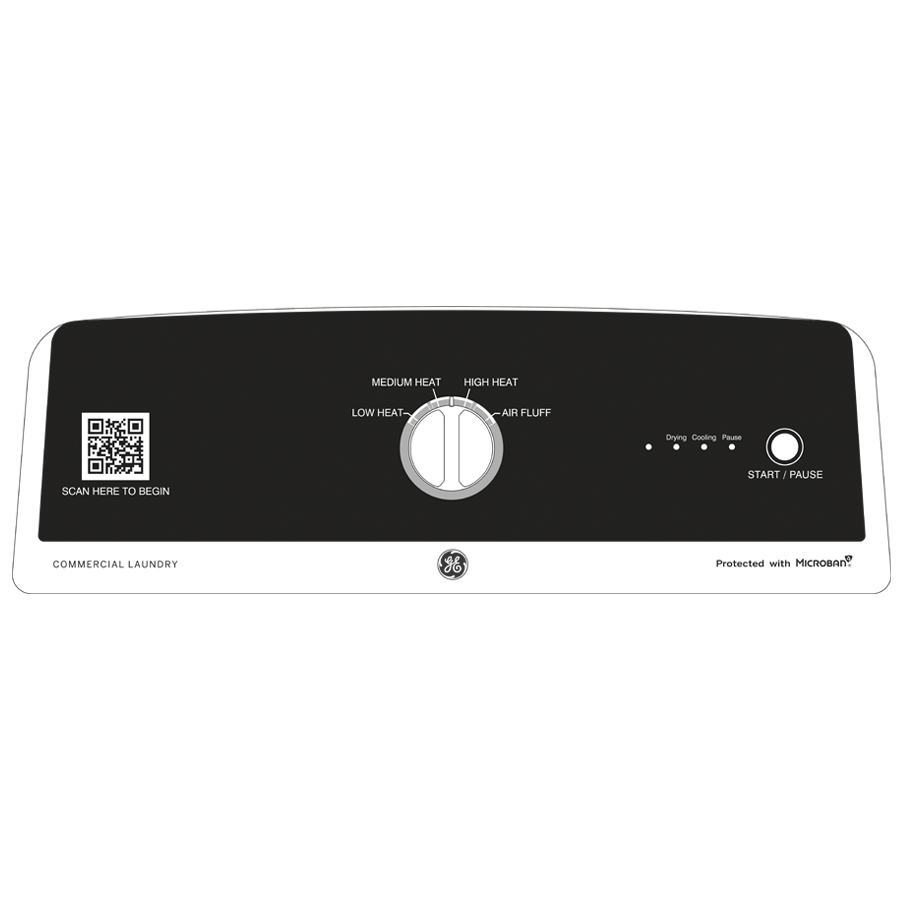 VTD52EASRWB GE® 7.4 cu. ft. Capacity aluminized alloy drum Commercial Electric Dryer with Sensor Dry, Built-In App Payment System SITE WIFI REQUIRED
