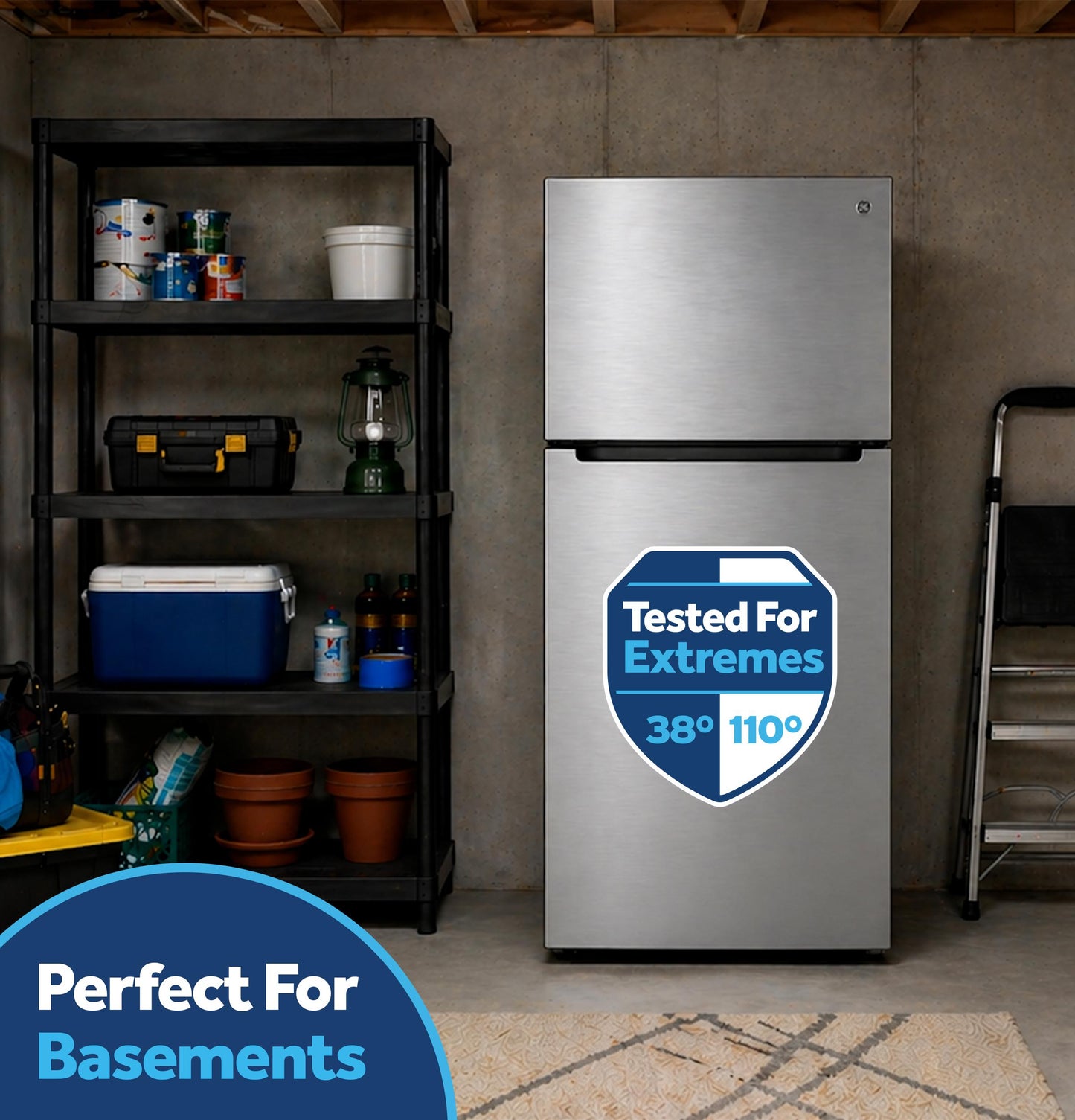 GPS19KYZFS GE 19 Cu. Ft. Garage Ready Top-Freezer Refrigerator