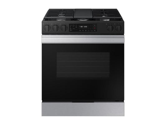 Samsung NSG6DG8300SR Bespoke 6.0 cu. ft. Smart Slide-In Gas Range with Air Fry & Precision Knobs in Stainless Steel