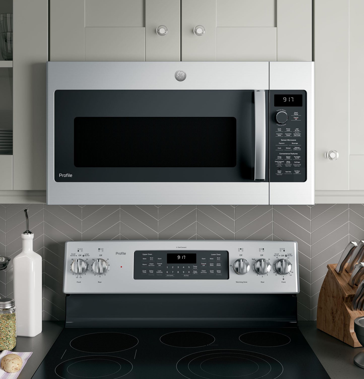 PVM9179SKSS GE Profile™ 1.7 Cu. Ft. Convection Over-the-Range Microwave Oven