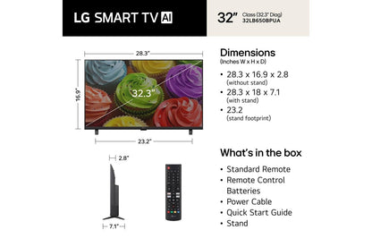 Lg 32LB650BPUA 32 Inch Class LG HD TV AI LB65 Smart TV 2026