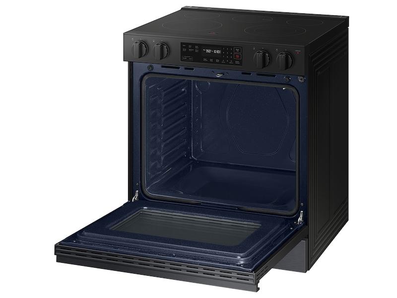 Samsung Bespoke 6.3 cu. ft. Smart Slide-In Electric Range with Precision Knobs in Matte Black Steel