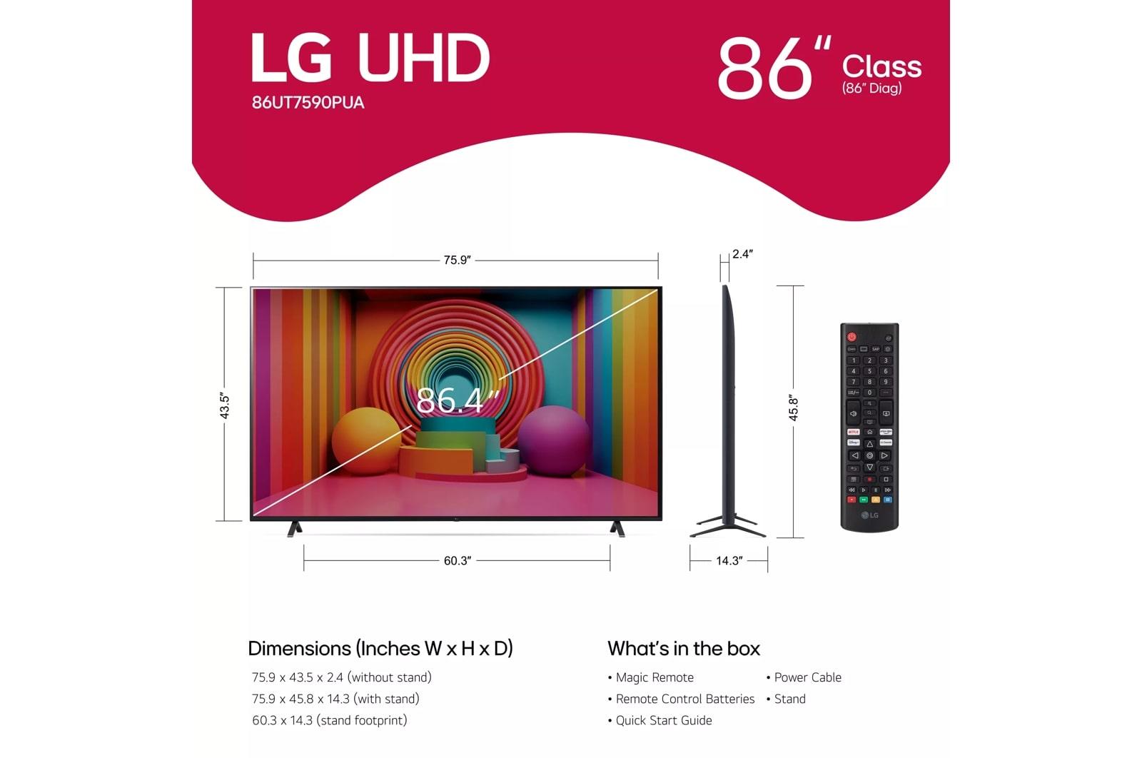 LG 86 Inch Class UHD Series 4K UHD TV with webOS 24