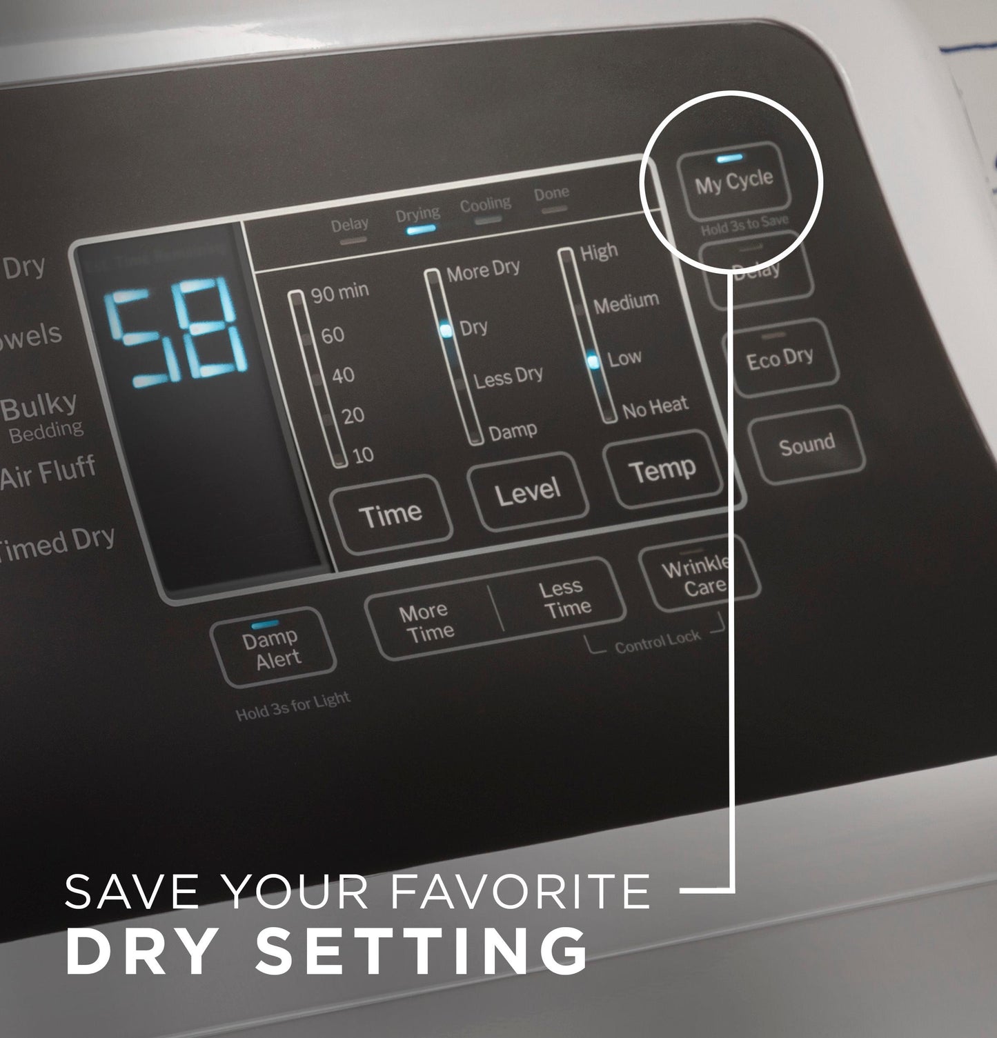 GTD58GBSVWS GE® 7.4 cu. ft. Capacity Gas Dryer with Up To 120 ft. Venting and Sensor Dry
