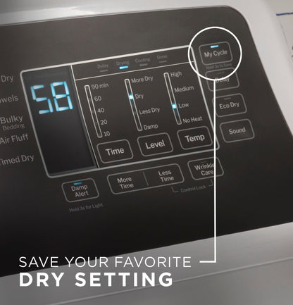 GTD58GBSVWS GE® 7.4 cu. ft. Capacity Gas Dryer with Up To 120 ft. Venting and Sensor Dry