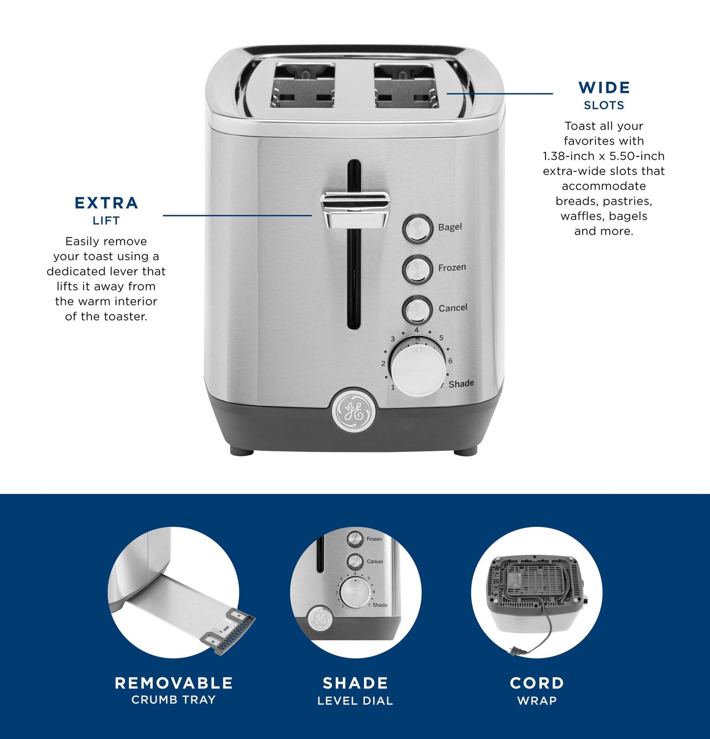G9TMA2SSPSS GE 2-Slice Toaster