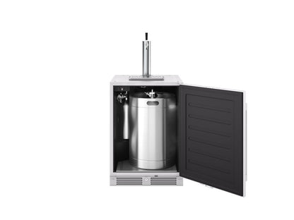PRKB24C01ASOD Presrv Outdoor Kegerator & Beverage Cooler, 24in Under Cabinet, SS+Glass, Reverse Door, 1 Zone
