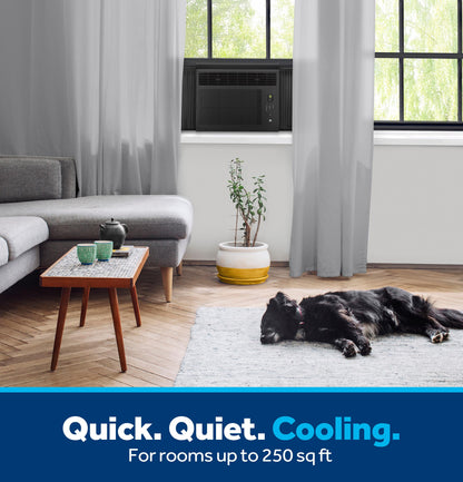 AWCS06BBA GE® 6,000 BTU Electronic Window Air Conditioner for Small Rooms up to 250 sq ft., Black