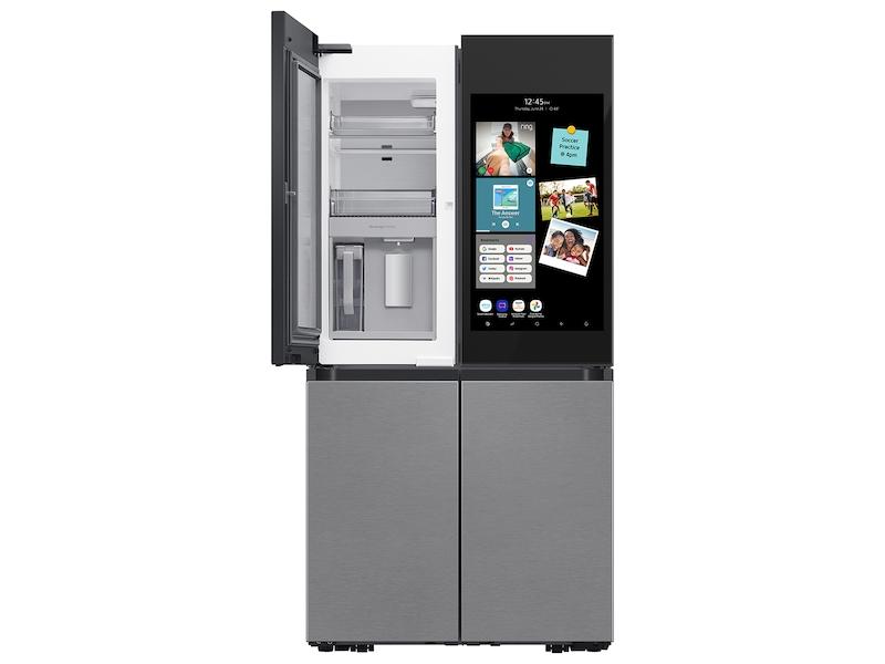 Samsung Bespoke Counter Depth 4-Door Flex™ Refrigerator (23 cu. ft.) with Family Hub™   in Charcoal Glass Top and Stainless Steel Bottom Panels