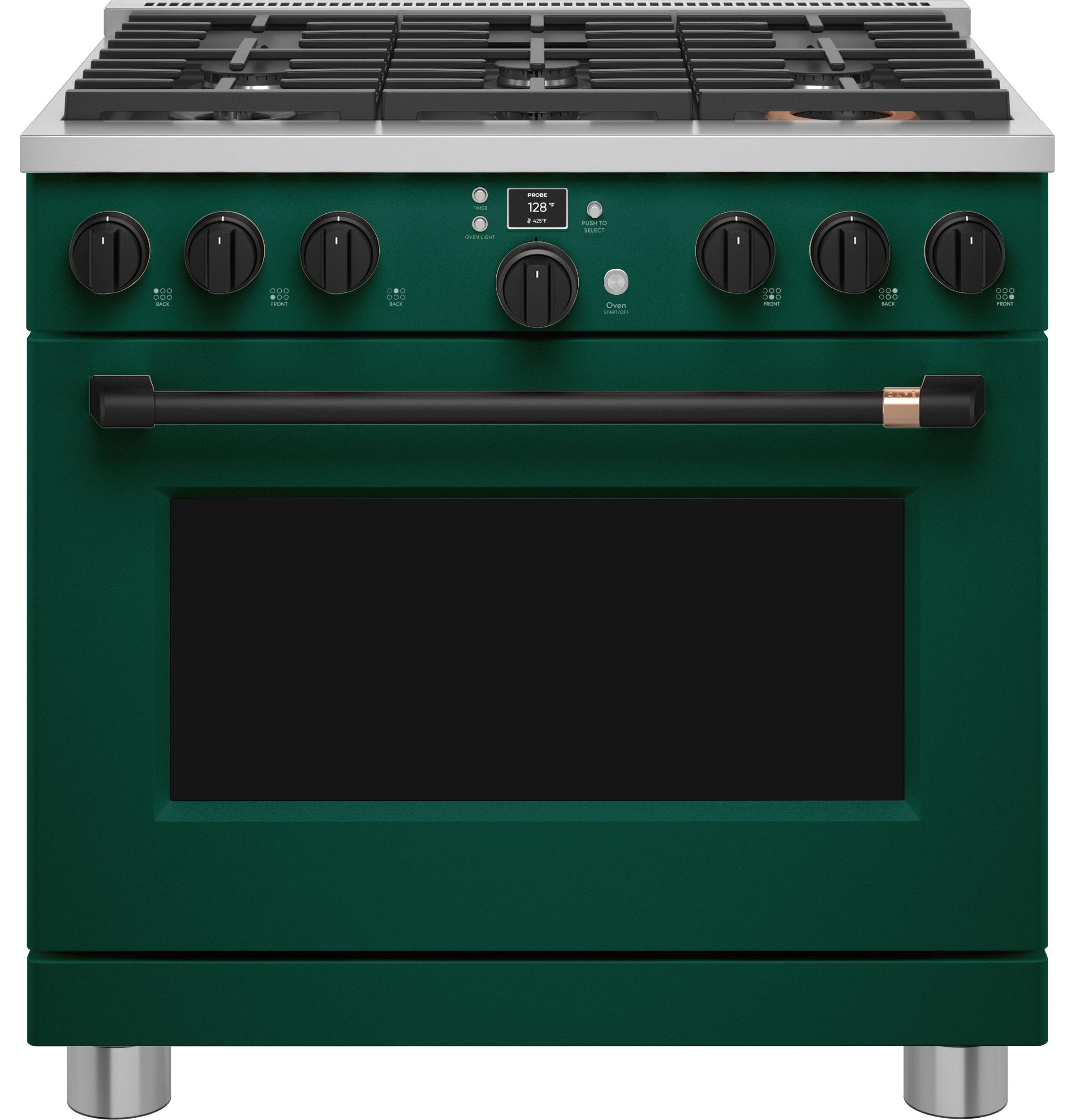 Cafe C2Y366P5TG2 Caf(eback)™ 36" Smart Dual-Fuel Commercial-Style Range with 6 Burners (Natural Gas)