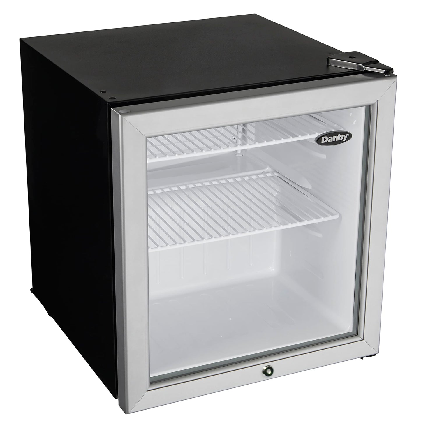 DAG016A2BDB Danby 1.6 cu. ft. Compact Glass Door Fridge in Platinum