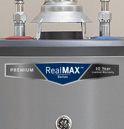 GG50S10BXR GE RealMAX Premium 50-Gallon Short Natural Gas Atmospheric Water Heater