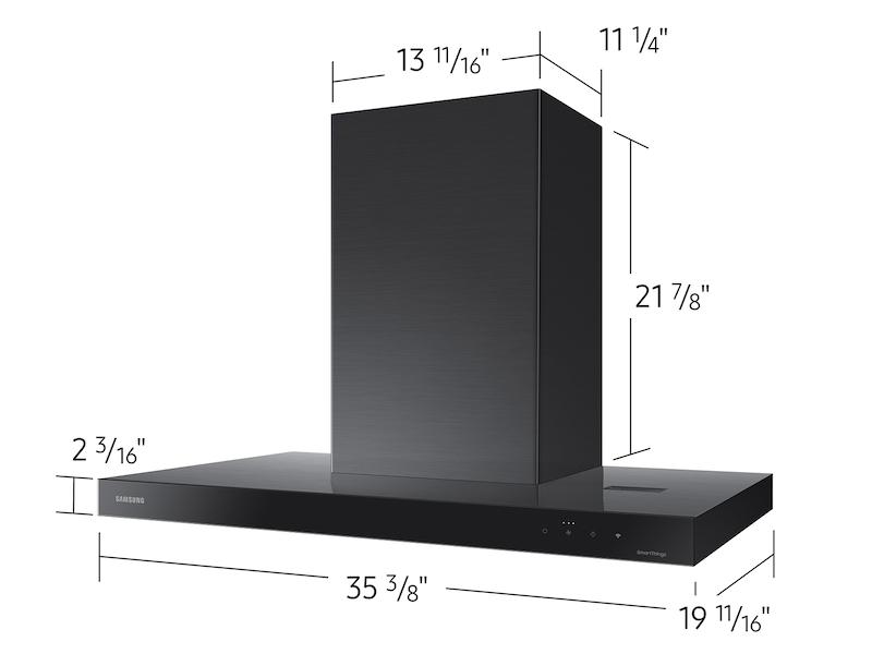 Samsung NK36CB600W33AA 36" Bespoke Smart Wall Mount Hood in Clean Deep Charcoal