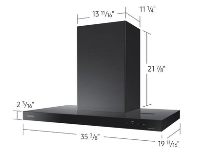 Samsung NK36CB600W33 36" Bespoke Smart Wall Mount Hood in Clean Deep Charcoal