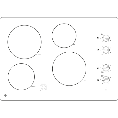 GE® 30" Built-In Knob Control Electric Cooktop