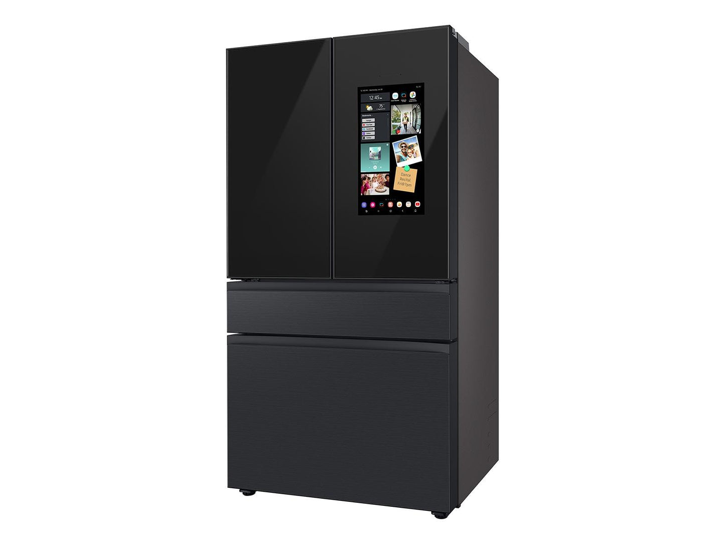 Samsung RF23BB89008M Bespoke 4-Door French Door Refrigerator (23 cu. ft.) - with Top Left and Family Hub™ Panel in Charcoal Glass - and Matte Black Steel Middle and Bottom Panels