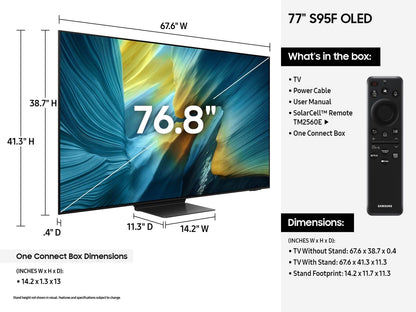 Samsung QN77S95FAFXZA 77" Class OLED S95F 4K Samsung Vision AI Smart TV (2025)