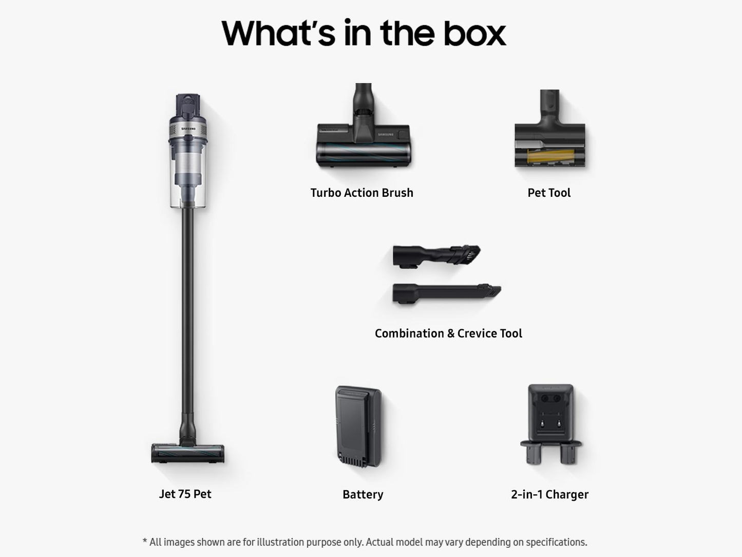 Samsung VS20B75AGR5 Jet Stick 60 min run time  5-Layer Filtration  200W Suction