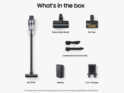 Samsung VS20B75AGR5 Jet Stick 60 min run time  5-Layer Filtration  200W Suction