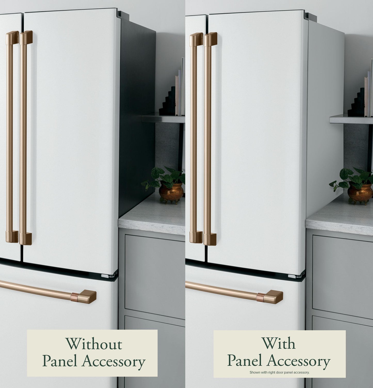 Cafe CKQBRSCVW2 CAF(EBACK)™ Refrigeration Matte White Side Panel, Counter-Depth, 4-Door, Right