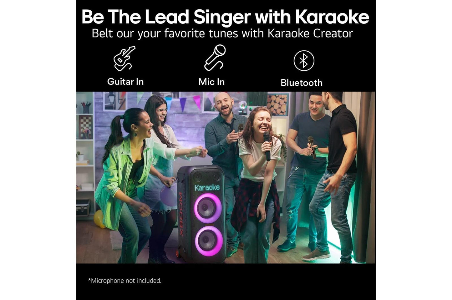 Lg XL9T XL9T Bluetooth Speaker LG XBOOM with Dual 8 Inch Woofers and Pixel LED Lighting plus Karaoke Creator