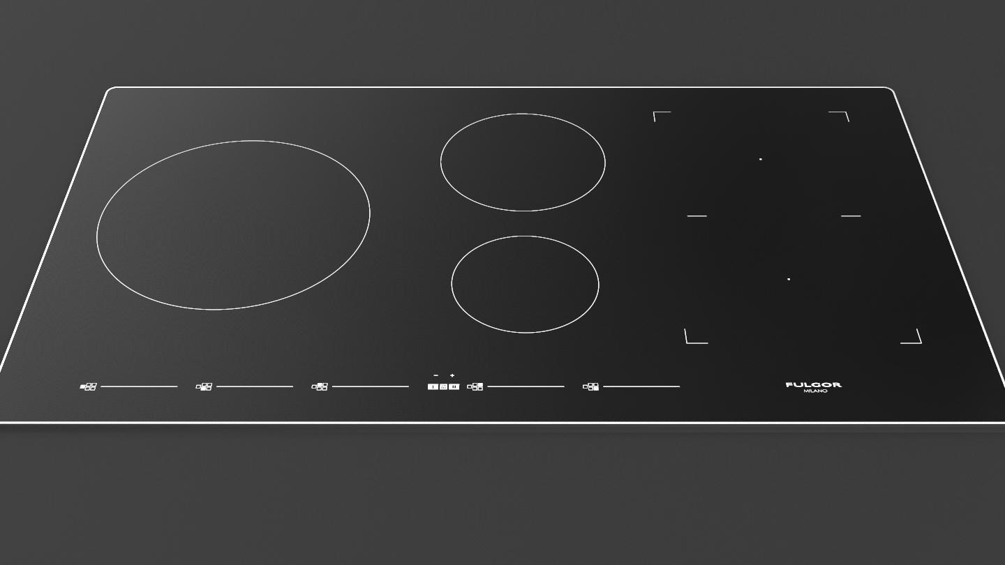 36" INDUCTION COOKTOP WITH BRUSHED ALUMINUM TRIM