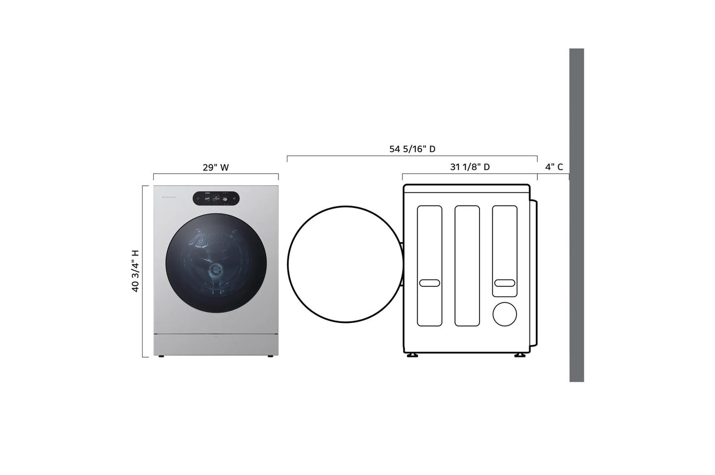 WM9900HSA LG SIGNATURE 5.8 cu. ft. Mega Capacity Smart Front Load Washer with Built-In Intelligence, TurboWash® 360(degree), ezDispense® and Touch LCD Control