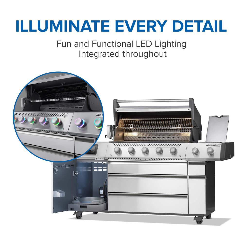Napoleon Bbq PRO665VXRSIBPSS Prestige PRO 665 Elite with Smart Technology & Electric Smoker Box , Propane, Stainless Steel