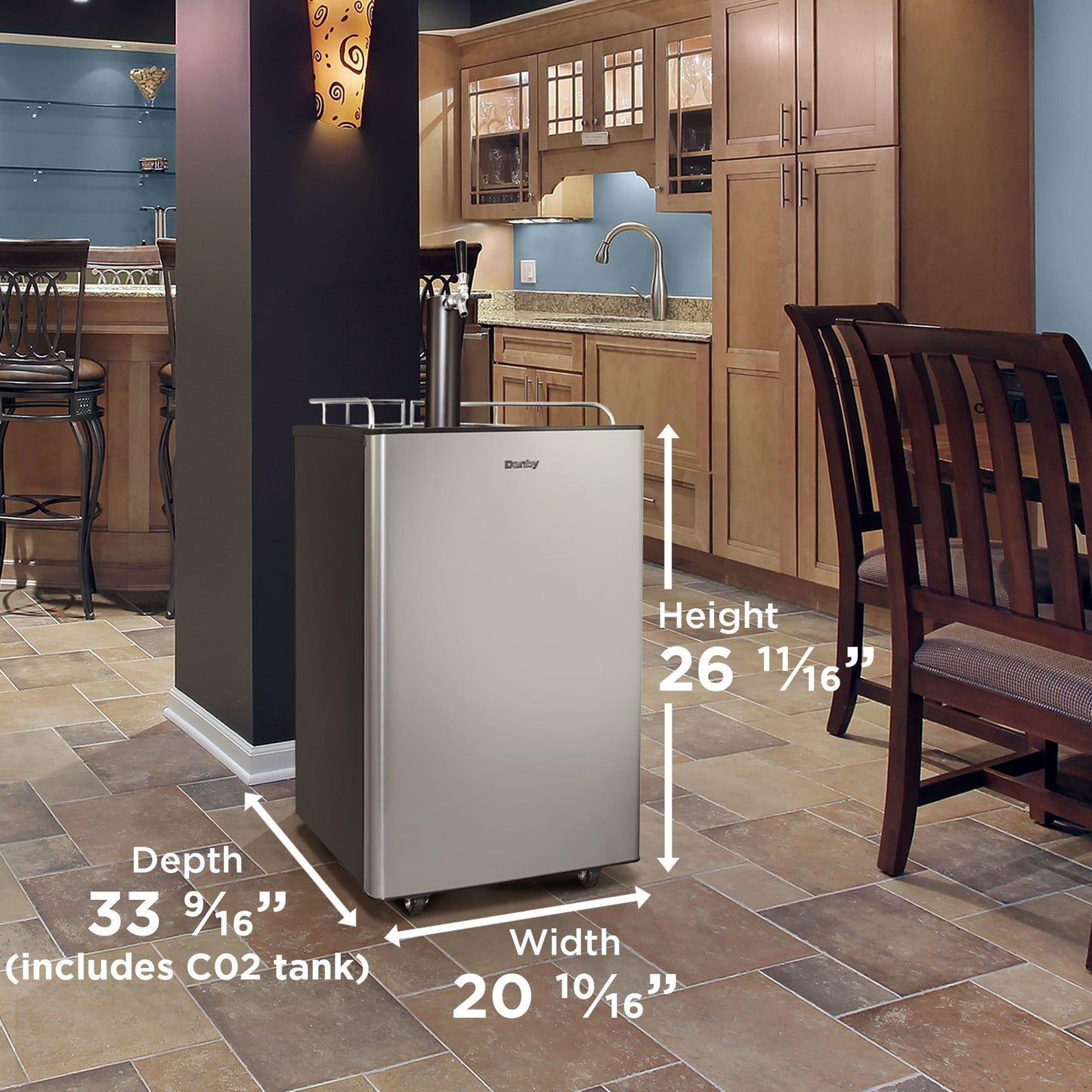 DKC054A9SLDB Danby 5.4 cu. ft. Single-Tap Keg Cooler in Stainless Steel