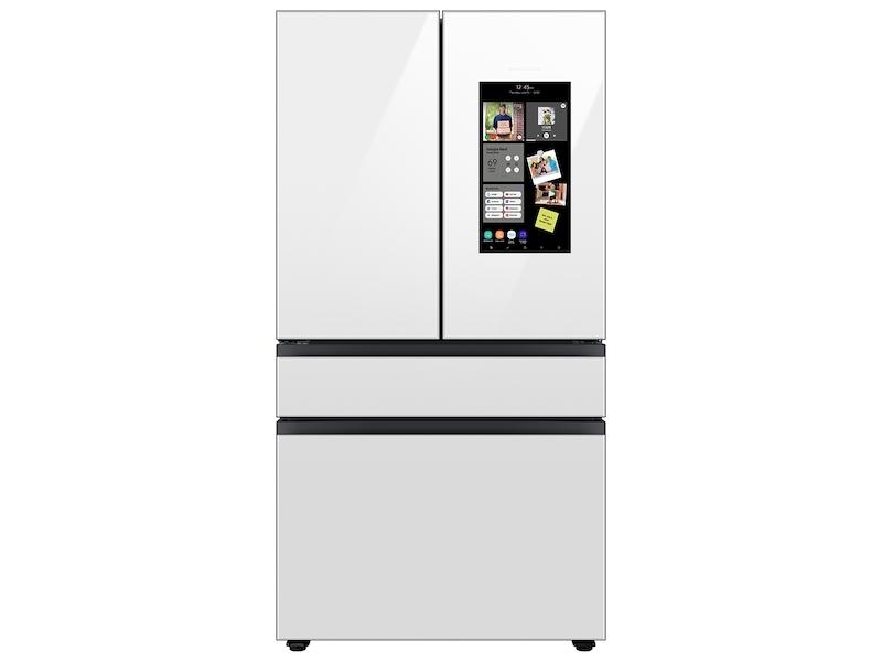 Samsung Bespoke Counter Depth 4-Door French Door Refrigerator (23 cu. ft.) with Family Hub™ in White Glass