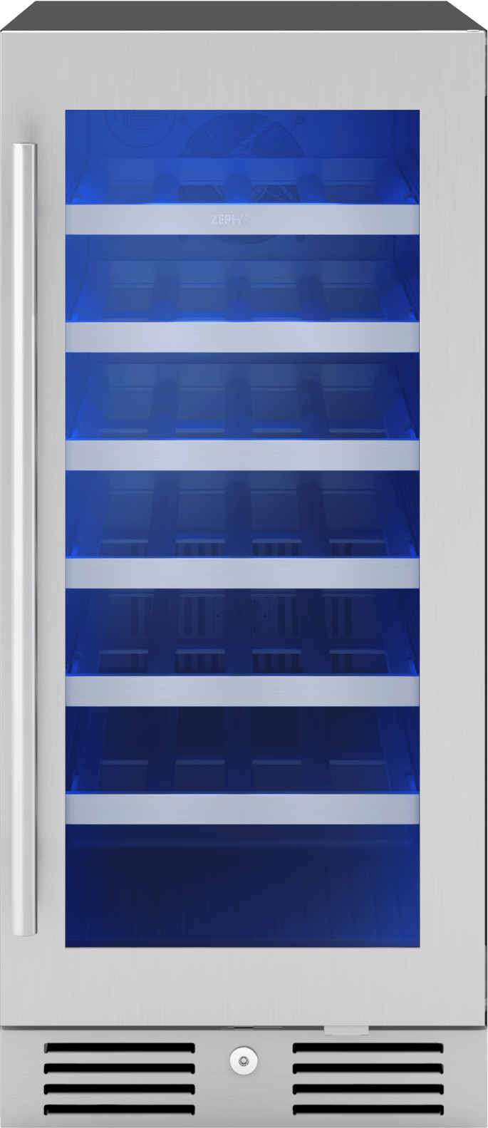 Zephyr PRW15C01CG Presrv Wine Cooler, 15in UC, SS+Gls, Rvs Door, 1Z