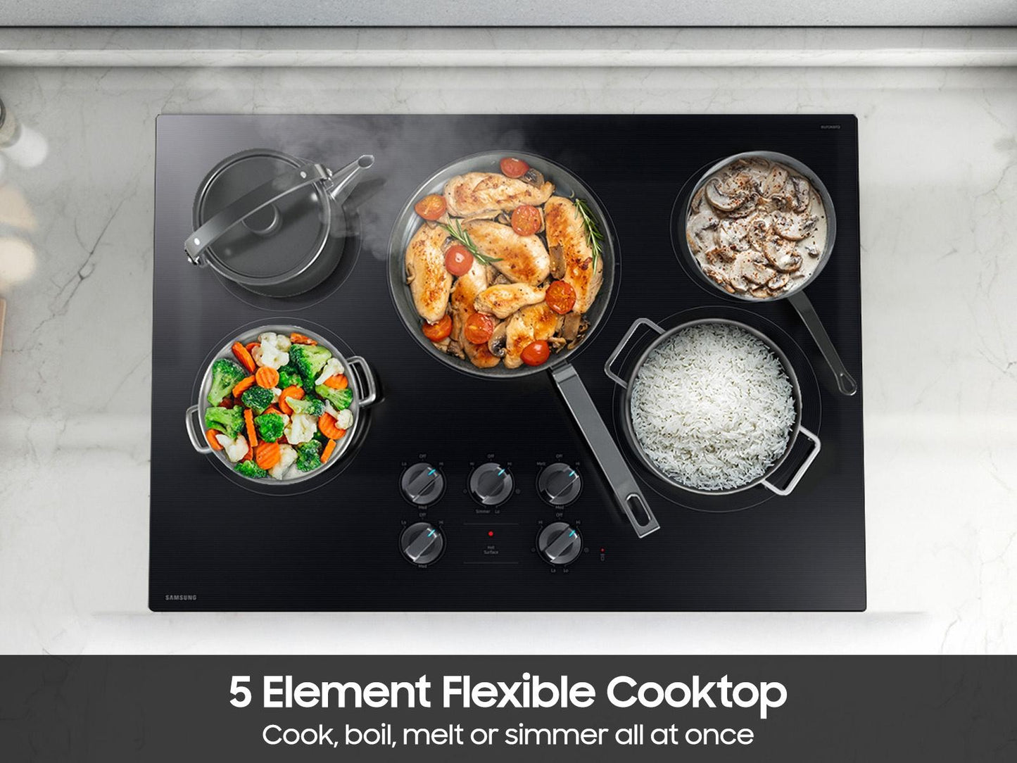 Samsung NZ30FG6332RK Electric Cooktop Illuminated Knobs  Wi-Fi  Rapid Boil
