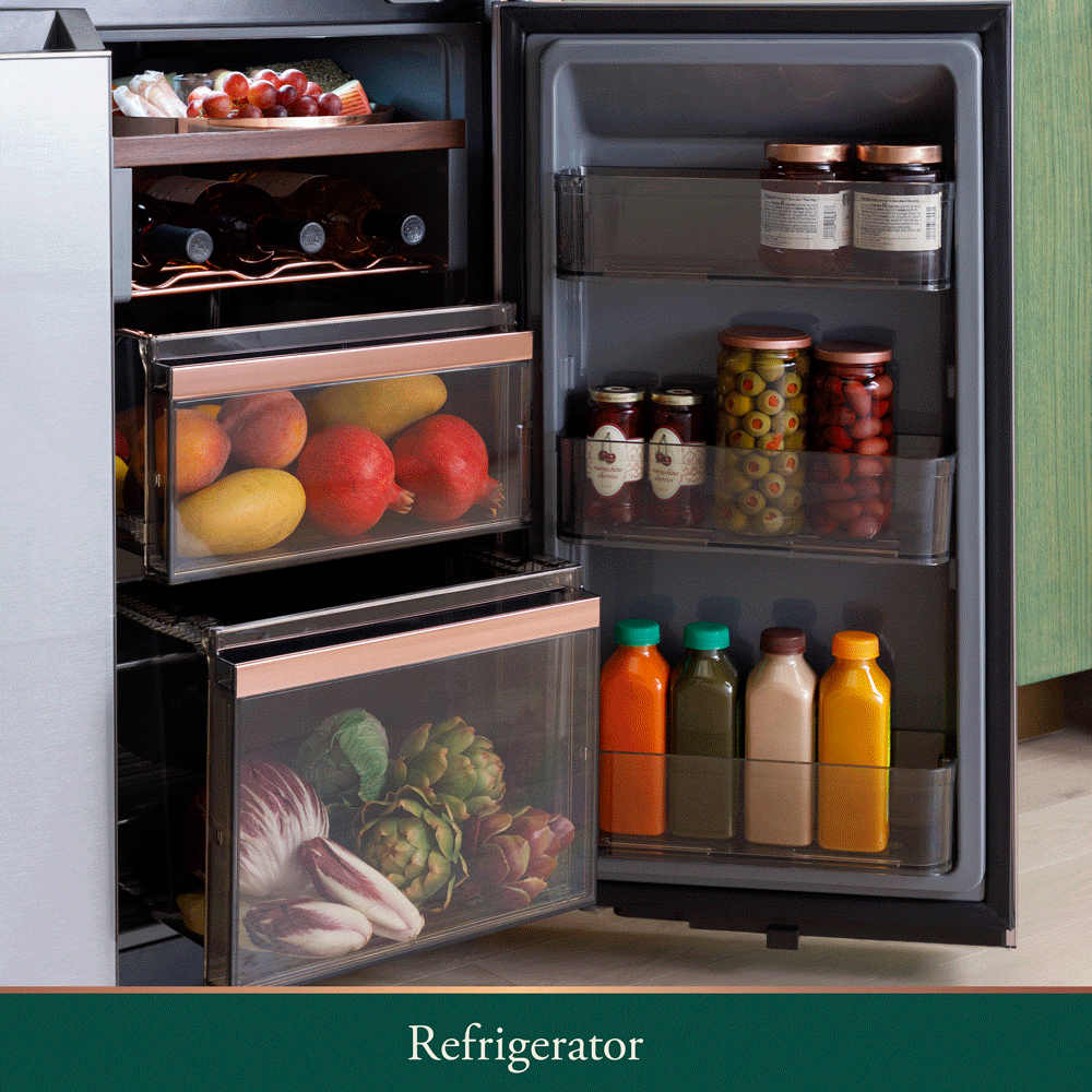 Cafe CHE23DM5WS5 CAF(EBACK)™ ENERGY STAR® 22.9 Cu. Ft. Smart Counter-Depth Quad-Door Refrigerator in Platinum Glass with Dual-Dispense AutoFill Pitcher
