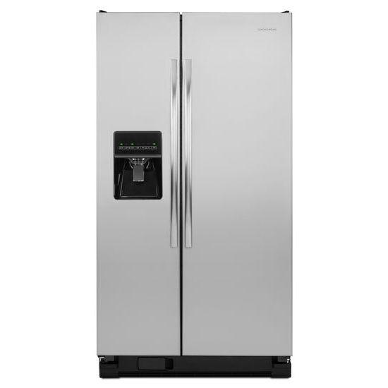 Amana® 35.5-inch Wide Amana® Side-by-Side Refrigerator with Gallon Door Storage Bins -- 24 cu. ft. Capacity - Stainless Steel