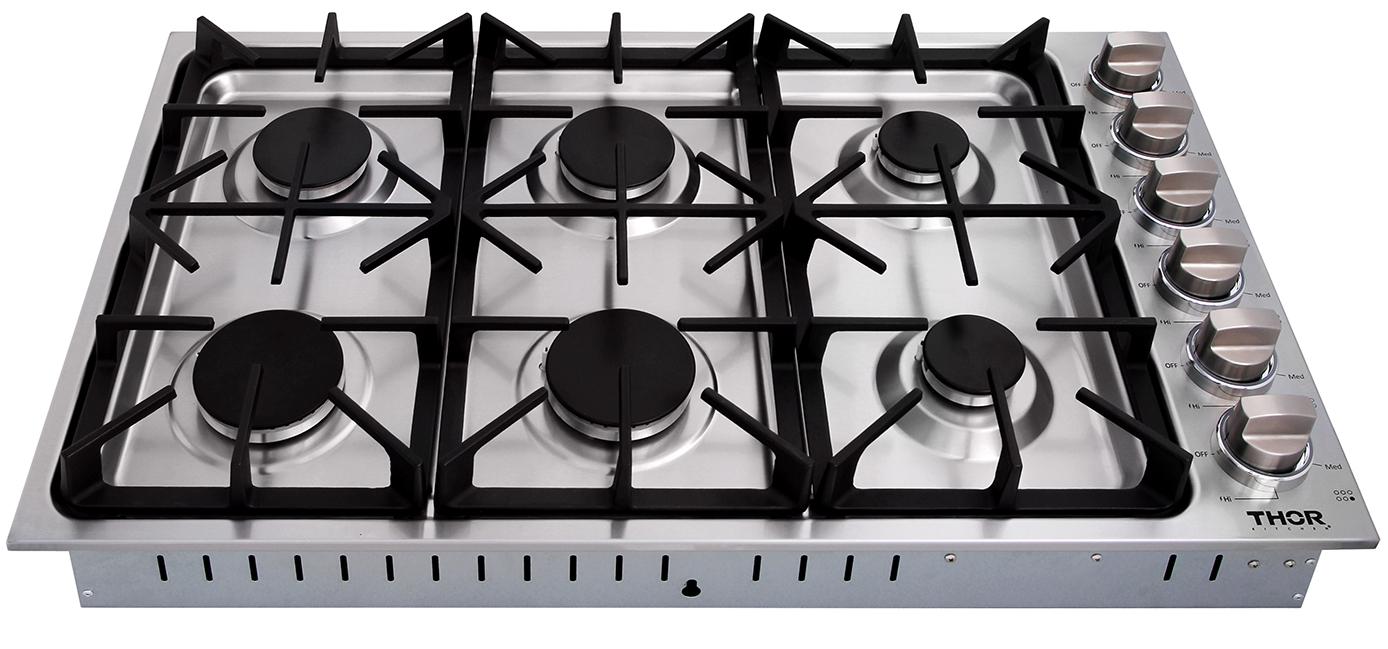 TGC3601 Thor Kitchen 36 Inch Professional Drop-in Gas Cooktop In Stainless Steel - Model Tgc3601