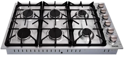 TGC3601 Thor Kitchen 36 Inch Professional Drop-in Gas Cooktop In Stainless Steel - Model Tgc3601