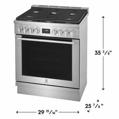 Electrolux ECFG3068AS 30" Front Control Freestanding Gas Range