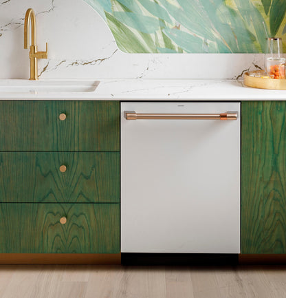 Cafe CDT888P4VW2 CAF(EBACK)™ CustomFit ENERGY STAR Stainless Interior Smart Dishwasher with Ultra Wash Top Rack and Dual Convection Ultra Dry, LED Lights, 39 dBA