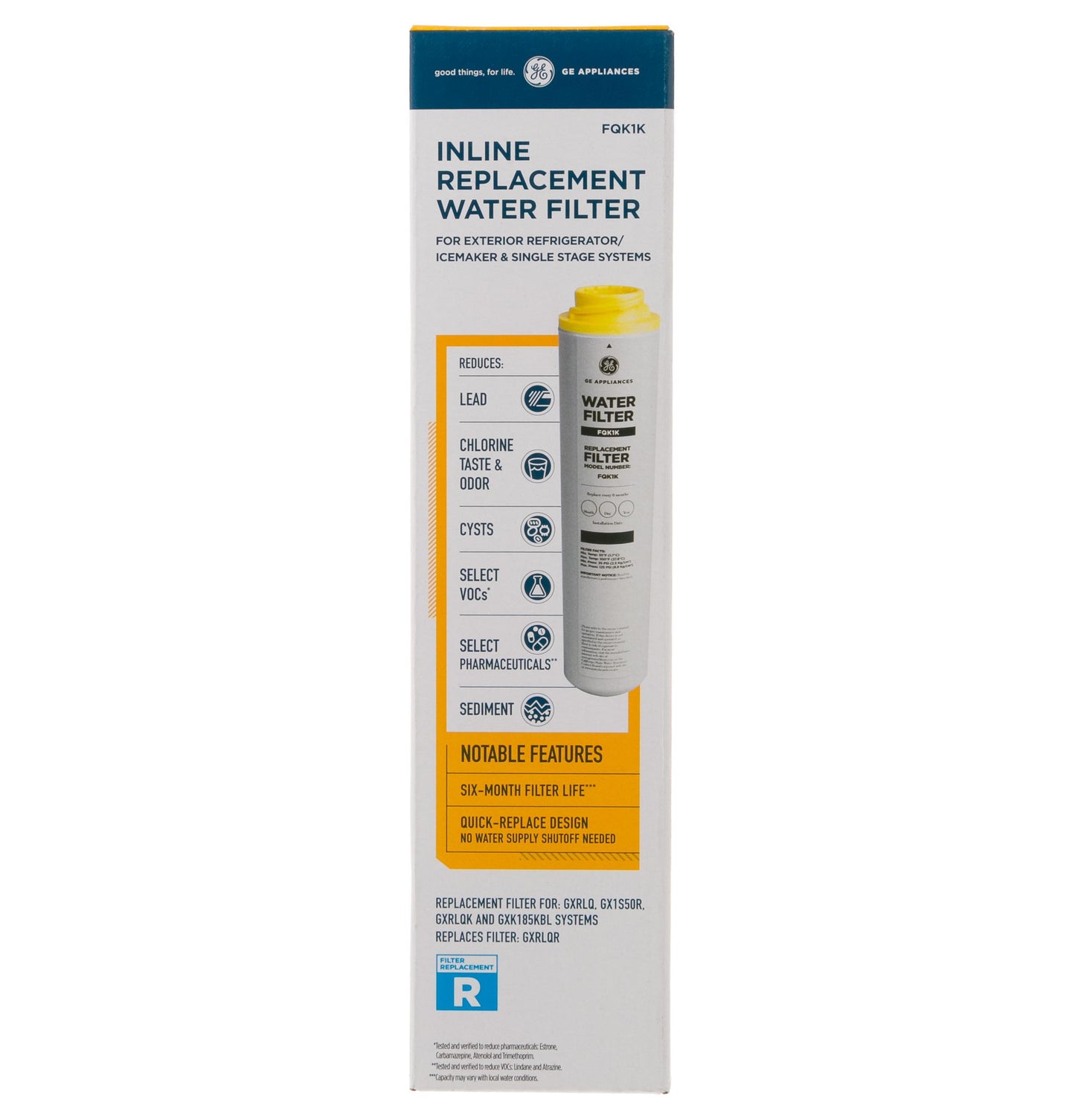 Ge Appliances FQK1K Replacement Water Filter for Single Stage or In-Line Systems
