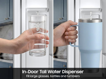 Samsung RF70H25KER Bespoke AI 3-Door French Door Zero Clearance Fit  In-Door Tall Dispenser  25 cu.ft.