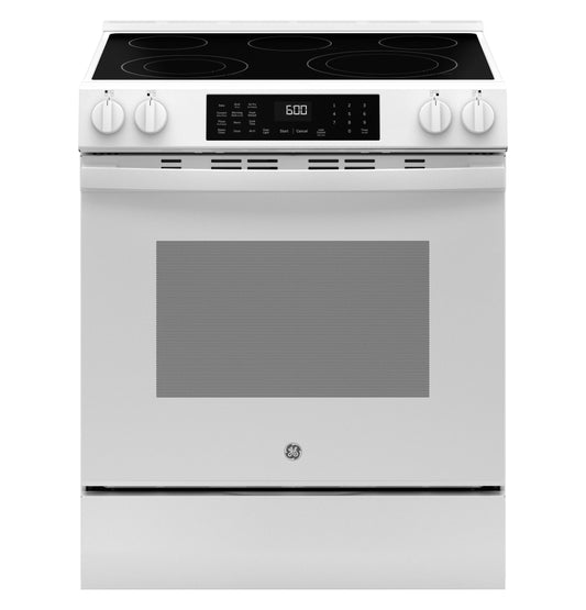 GRS600AVWW GE® ENERGY STAR® 30" Slide-In Electric Convection Range with No Preheat Air Fry and EasyWash™ Oven Tray