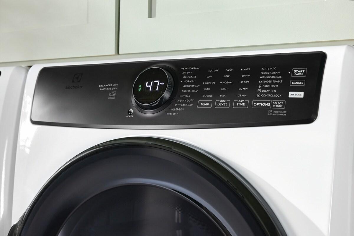 Electrolux ELFE7738AW Front Load Perfect Steam™ Electric Dryer with Balanced Dry™ and Instant Refresh - 8.0 Cu. Ft.