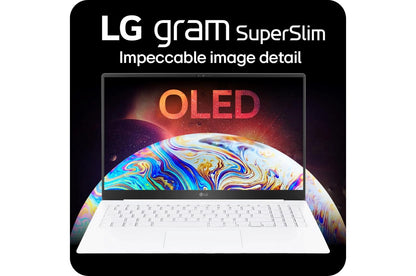 15Z90STGAAW4U1 LG gram SuperSlim 15.6 Inch OLED Thin and Lightweight Laptop, Intel® Evo™ Edition- AI-enabled Intel® Core™ Ultra 5 processor, Windows 11 Home, 16GB RAM, 512GB SSD, White