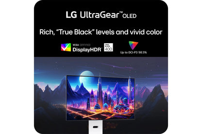 Lg 32GS95UVW 32 Inch UltraGear™ OLED Dual Mode 4K UHD 240Hz or FHD 480Hz 0.03ms G-Sync Compatible Gaming Monitor with Built In Speaker
