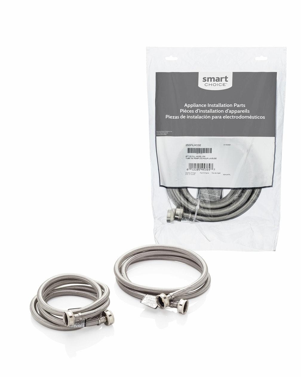 Frigidaire Smart Choice 6' Stainless Steel Braided Fill Hose 2 Pack