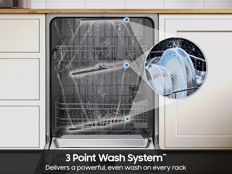 Samsung DW80CG4021SR Dishwasher with Height-Adjustable Rack Fingerprint Resistant  Digital Leak Sensor  53dBA