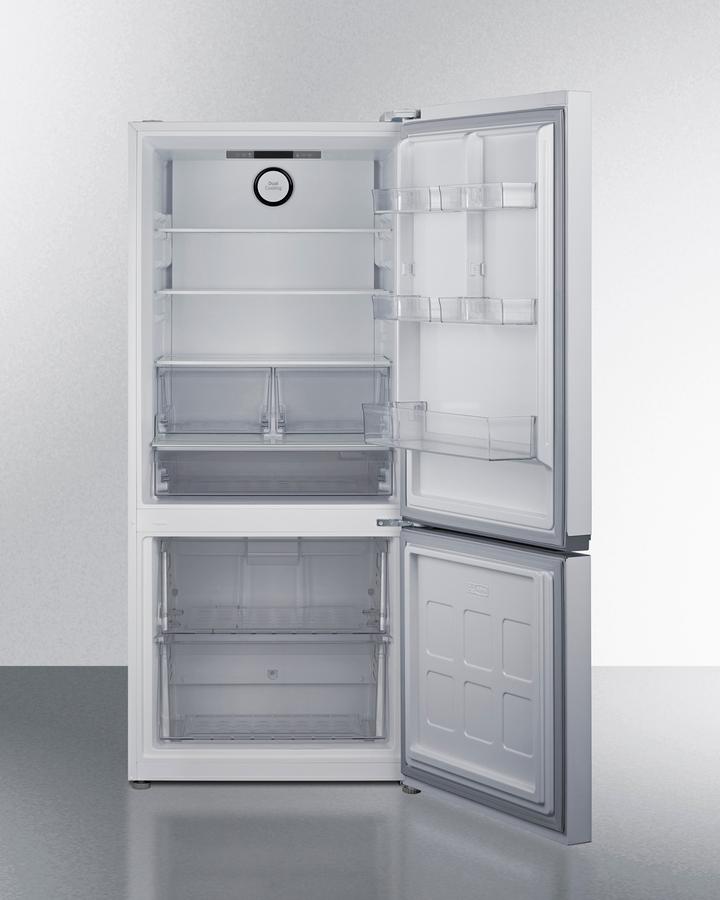 Summit FFBF172W 30" Wide Bottom-mount Refrigerator-freezer, Counter Depth