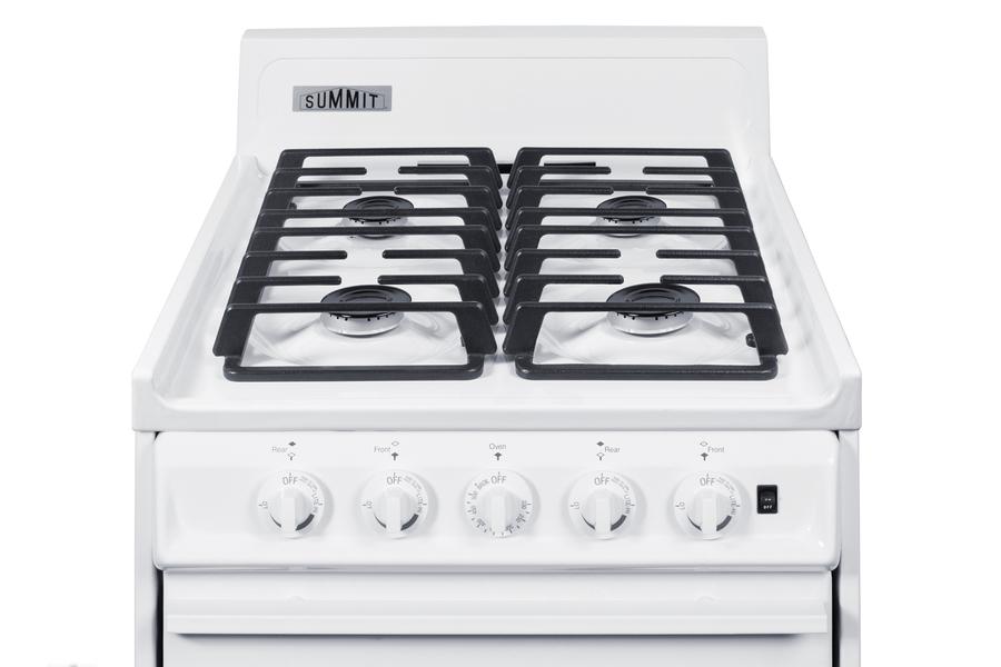 Summit WTM1107ISW 20" Wide Gas Range, Sealed Burners