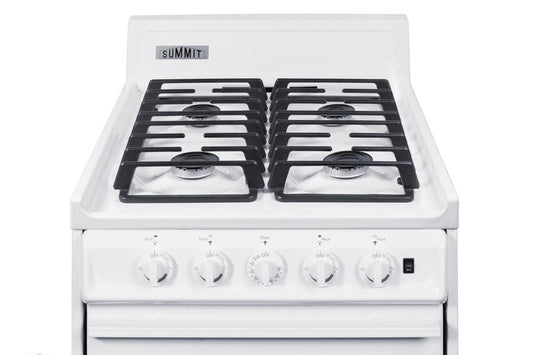 Summit WTM1107ISW 20" Wide Gas Range, Sealed Burners