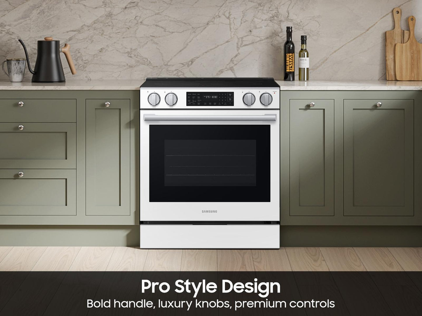 Samsung NSE80H63SW Bespoke Smart Slide-in Electric Range Pro Style Design  Air Fry Max  True Convection